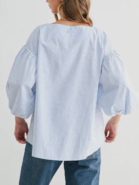 Sparks & Stripes Blouse in Blue