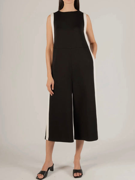Adelaide Contrast Stripe Jumpsuit in Black