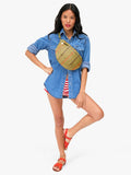 Grande Fanny in Olive Multi Woven Checker Stripe