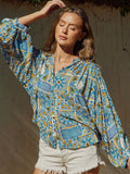 Meet Me In Morocco Blouse in Teal