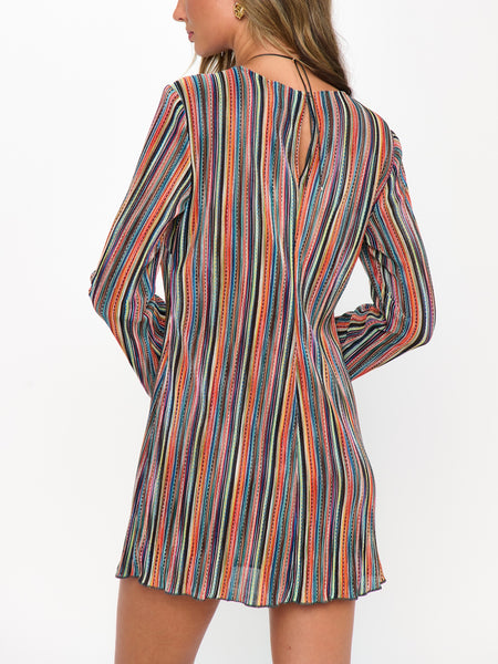 Drifter Mini Dress in Sundown Stripe Knit