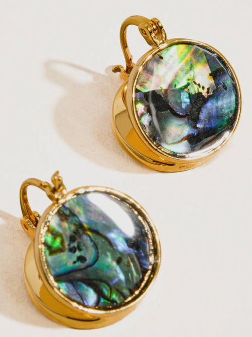 Zarae Round Natural Shell Earring