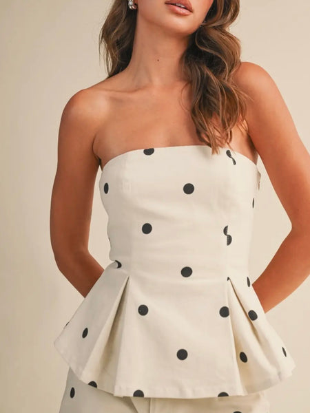 Spot The Difference Set in Ivory Polka Dot