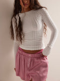 So Soft Seamless Modal Cable Long Sleeve in Clean Ivory