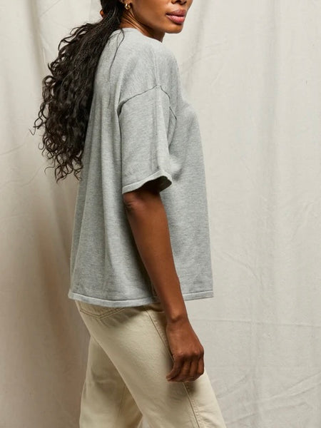 Yvonne Sweater Tee in Heather Grey