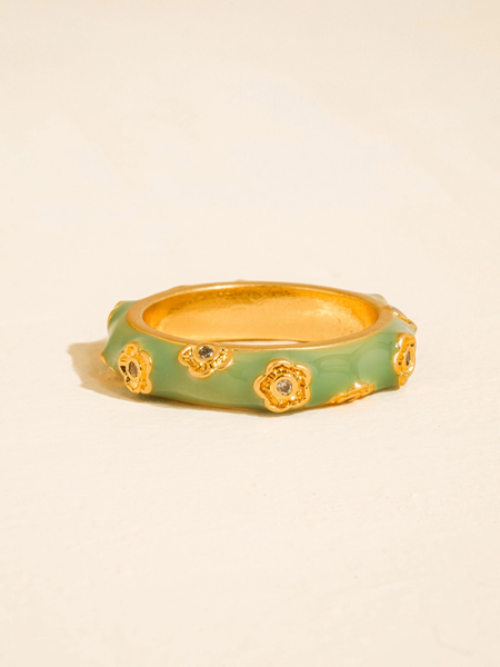 Esma Floral Enamel Band Ring