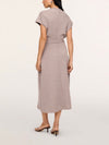 AirEssentials Draped Tie Waist Maxi Dress in Taupe Heather