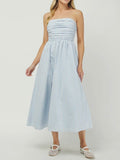 Sandy Strapless Dress in Sky