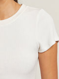 Gabby Sweater Rib Short Sleeve in Sugar