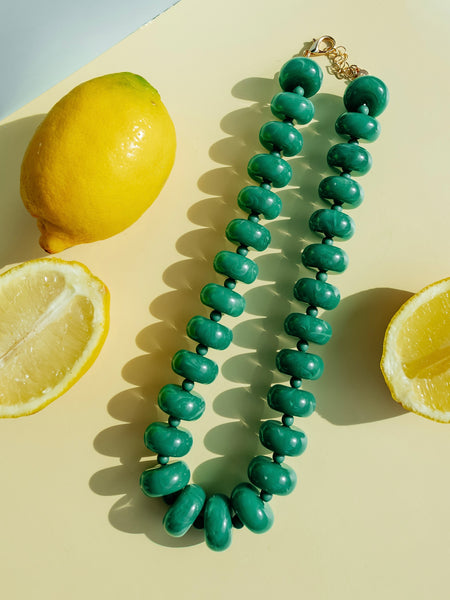 Bulky Bauble Necklace in Green