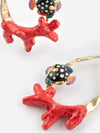 Coral & Fish Pendant Earrings