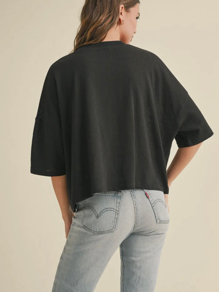 Lovely Linen Tee in Black