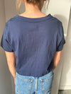 Out of the Boxy Crop Tee in Navy