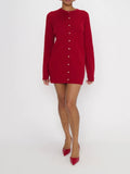 Marguerite Cardigan Dress in Lover Red Knit