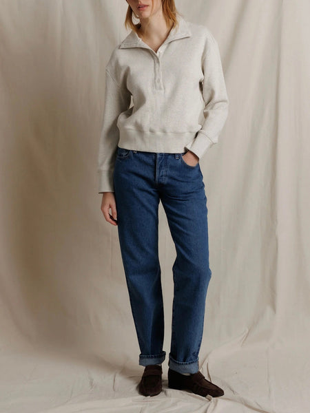 Zia Collared Henley in Oatmeal