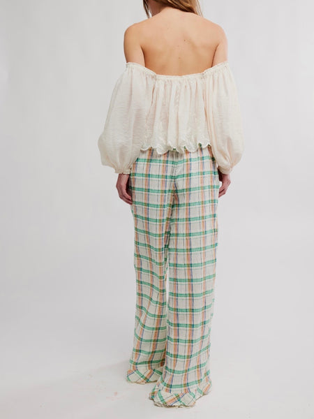 Hour Glass Wide Leg Pant in Ivory Combo