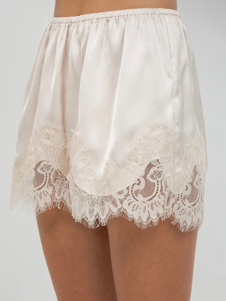 Lace It Out For Me Shorts in Champagne