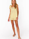 Britt Bow PJ Set in Limoncello Stripe Print