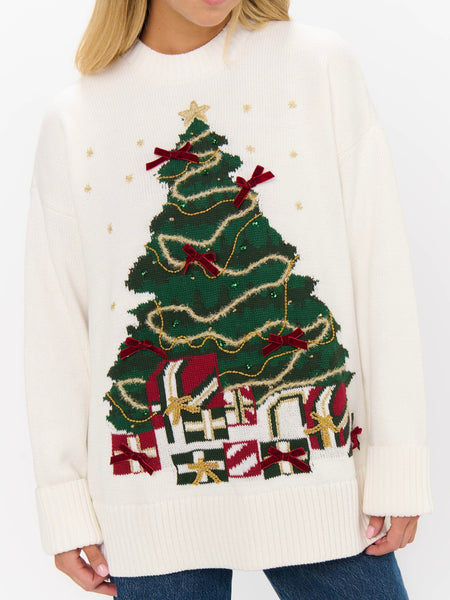 Fireside Sweater in Christmas Tree Knit