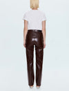 Cassie High Rise Straight Pant in Tobacco Croc