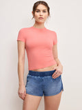 Super Stretch Baby Tee in Coral