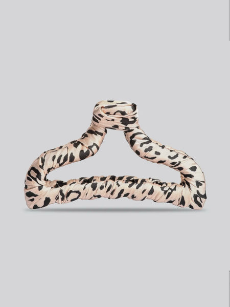 Satin Wrapped Claw Clip in Leopard