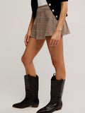 Paradise Found Menswear Skort in Chocolate Combo