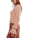 Pointelle Pullover in Mauve Rose