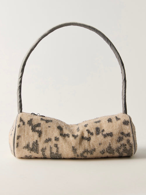 Bailey Beaded Barrel Bag in Ivory