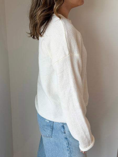 An Essential Cardigan in Ivory