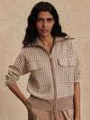 Ablett Jacquard Knit Jacket in Taupe