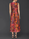 Fall Floral Fit & Flare Maxi Dress in Jardin Print