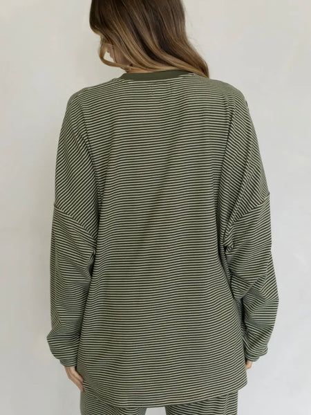 Levi Top in Olive Stripe