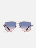 High Key Twist Sunnies in Gold & Blue Rose