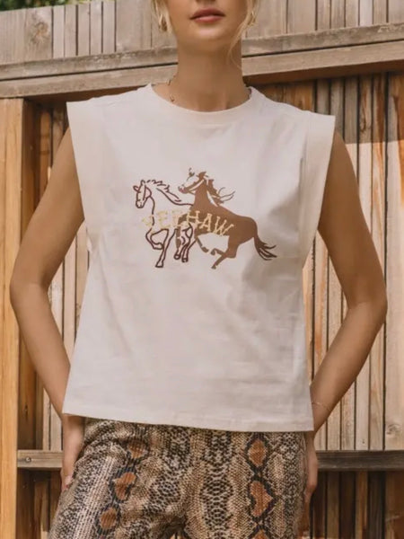 Yee To The Haw Tee in Cream