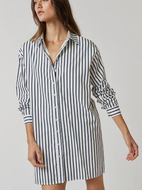 To The Boat Stripe Mini in Navy