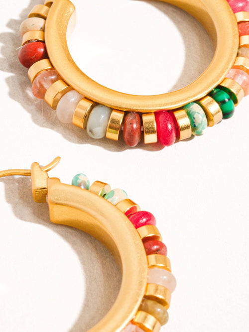 Capri Beaded Hoop Earring Multi