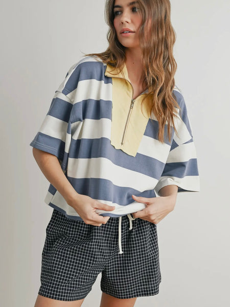 So Striped Polo Shirt in Blue