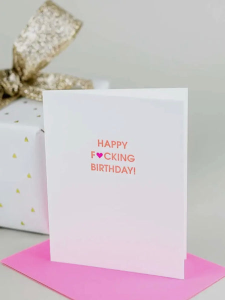 Happy Birthday Script Foil Card