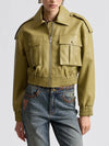 Oversized Strong Shoulder Faux Leather Jacket in Sage