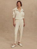 The Slim Cuff Pant 25 in Ivory Marl Fleck