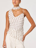 Adrie Top in Cream Polka Dot