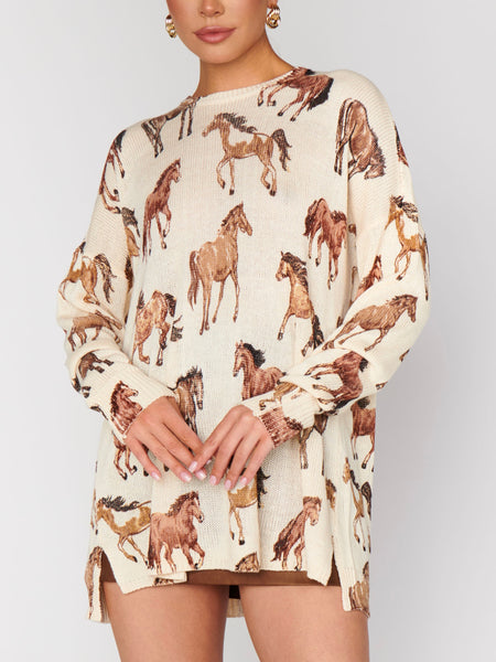 Bonfire Sweater in Wild Horses Knit