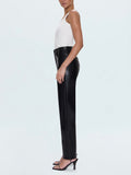 Cassie Faux Leather Pant in Onyx