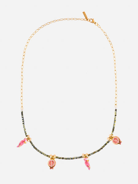 Strelitzia Flower & Toucan Mini Necklace