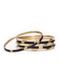 Katherine Bangle Set in Black, White & Gold