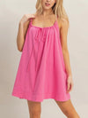 Girly & Gathered Mini Dress in Pink
