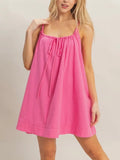Girly & Gathered Mini Dress in Pink