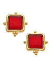 Madeline Red French Glass Studs