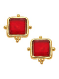 Madeline Red French Glass Studs